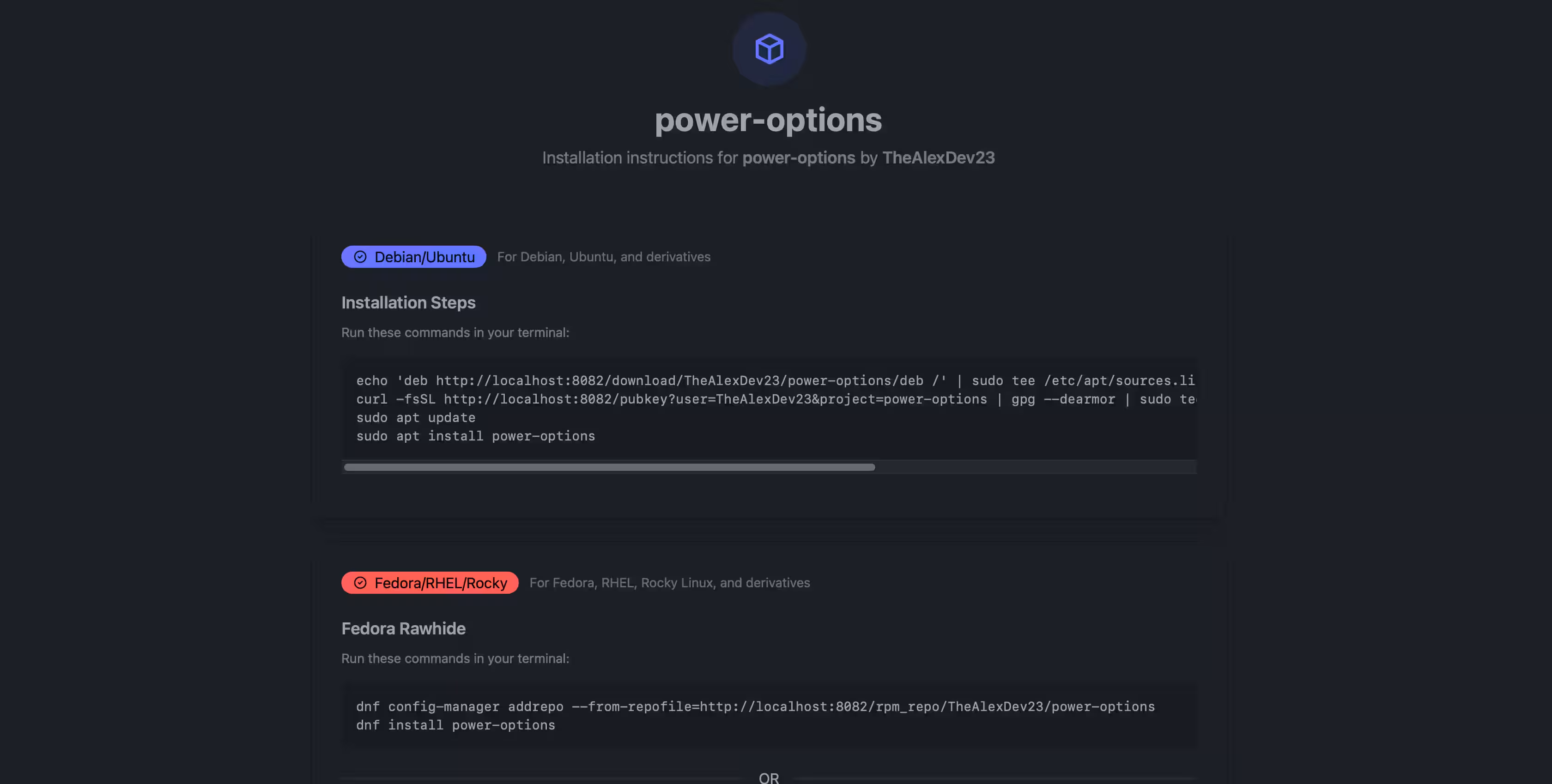 Repository download page
